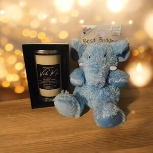 Verde Mist Soy Candle and Blue Elephant Aromatherapy Bead Buddies Gift Set